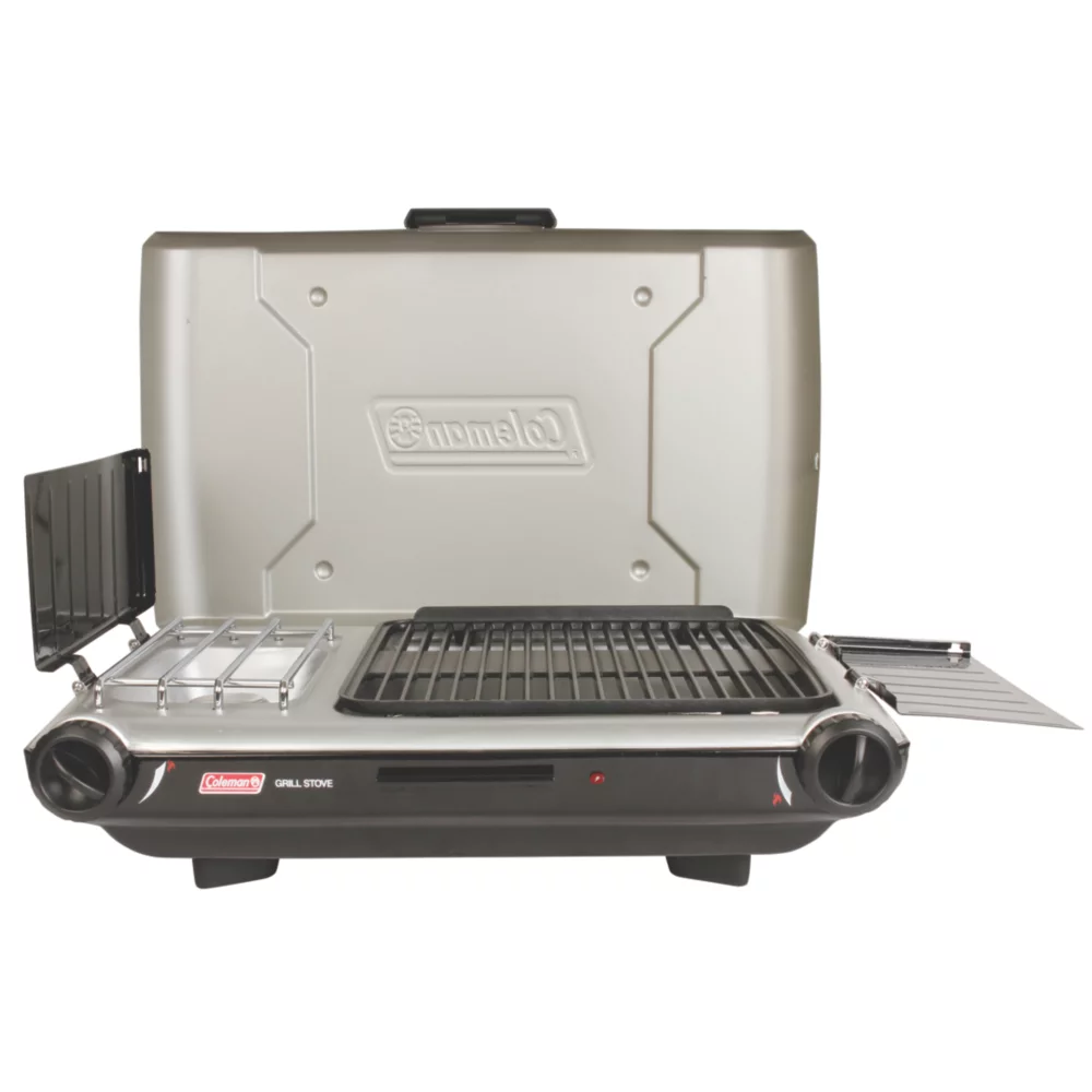 Coleman Deluxe Tabletop Propane 2-in-1 Grill/Stove, 2-Burner