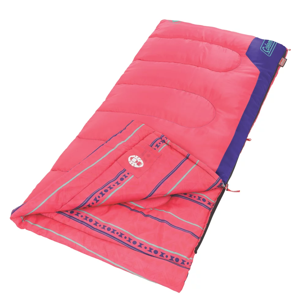 Coleman Kids 50°F Cool-Weather Sleeping Bag, Pink - Image 2