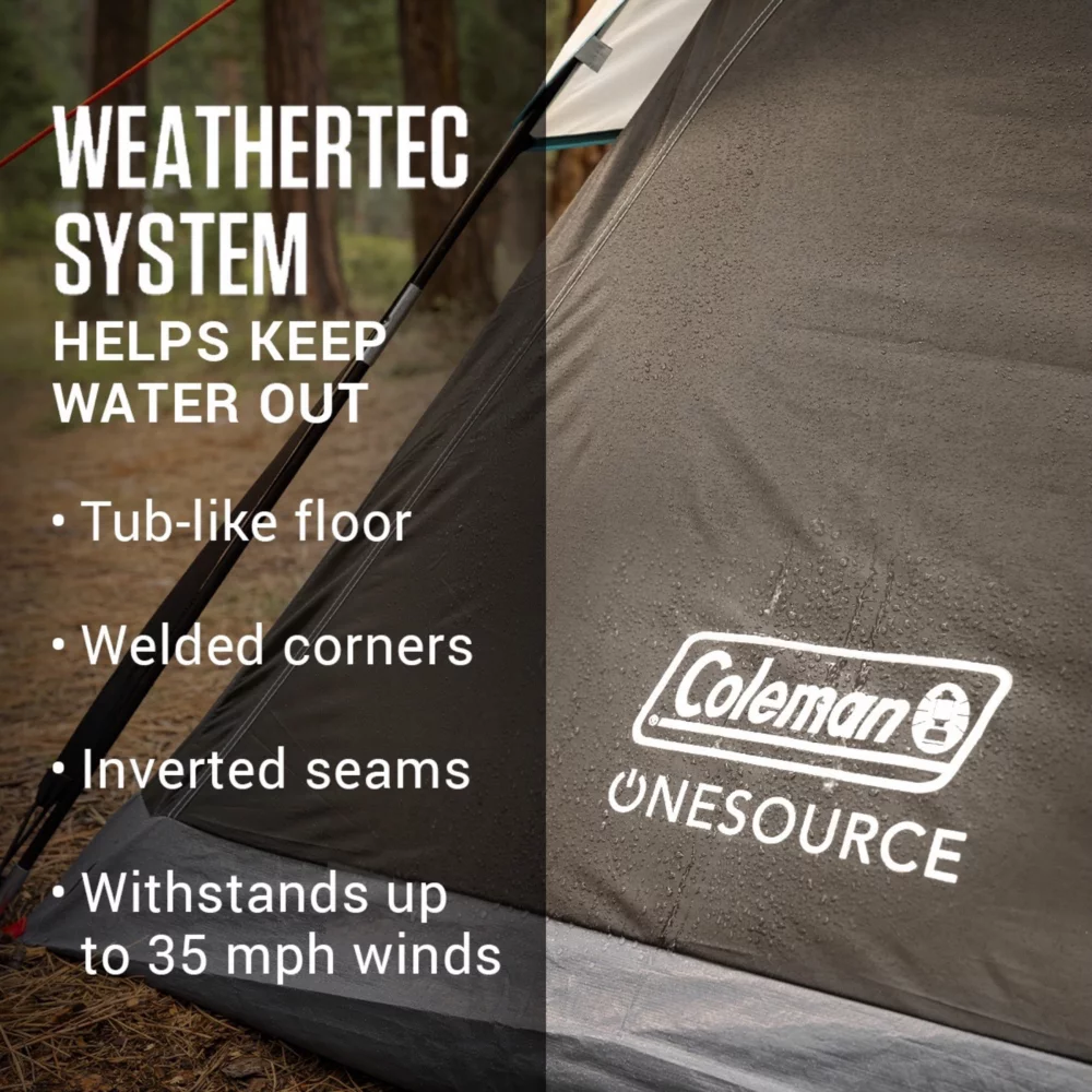 Coleman OneSource⢠Rechargeable 4-Person Camping Dome Tent With Airflow System & LED Lighting - Image 6
