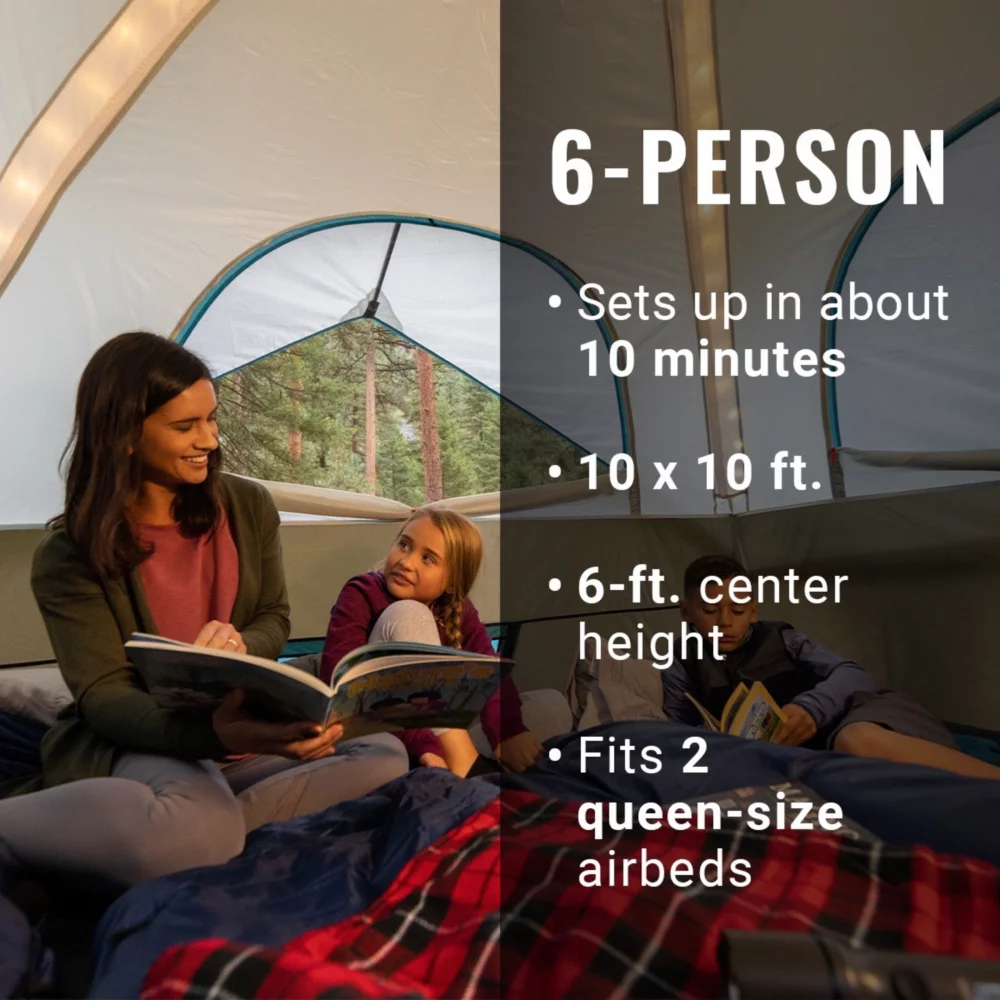 Coleman OneSource⢠Rechargeable 6-Person Camping Dome Tent With Airflow System & LED Lighting - Image 5
