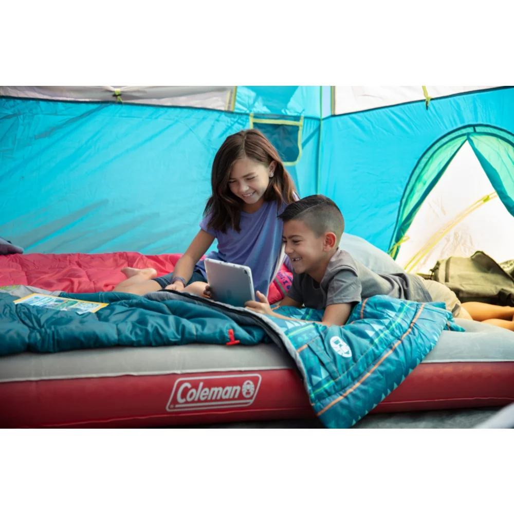 Coleman Kids 50°F Cool-Weather Sleeping Bag, Teal - Image 3