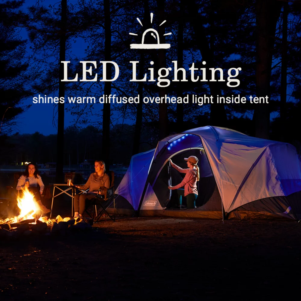 Coleman Skydomeâ„¢ XL 8-Person Camping Tent With LED Lighting - Image 2
