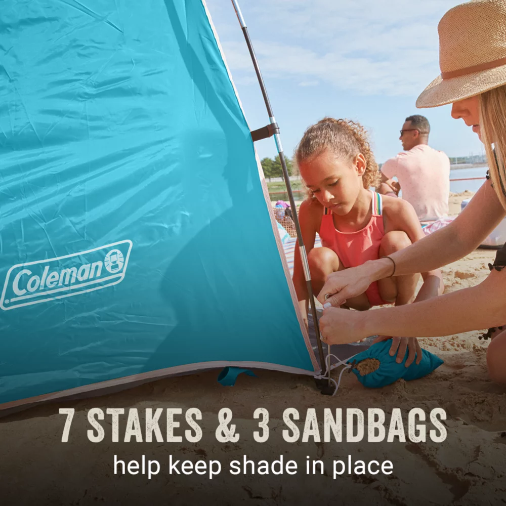 Coleman Skyshade™ Small Compact Beach Shade, Caribbean Sea - Image 5