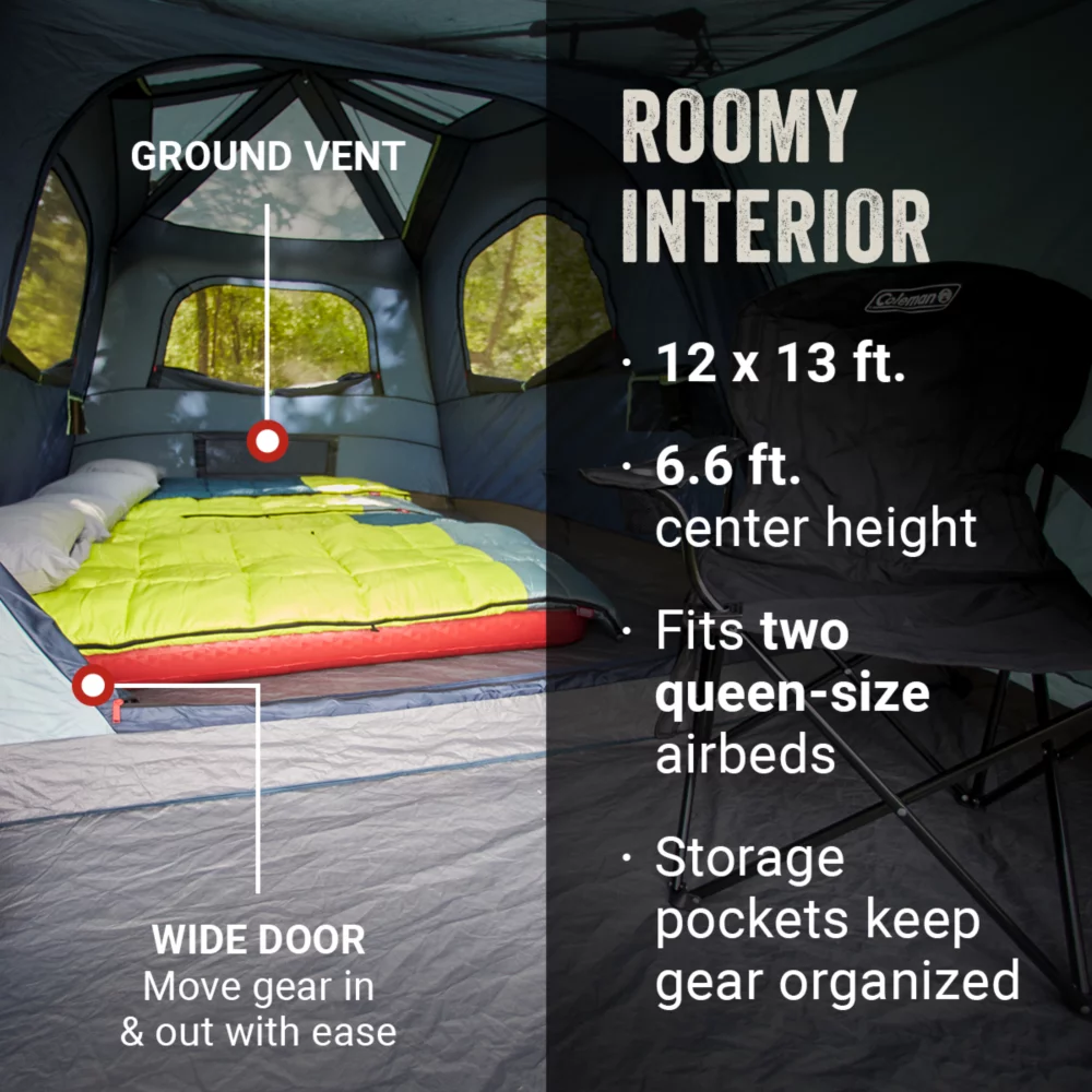 Coleman Skylodge™ 10-Person Instant Camping Tent With Screen Room, Blue Nights - Image 5